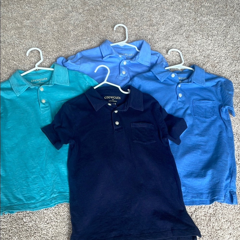 4 Crewcuts Polo Shirts Set Casual Cotton Blend